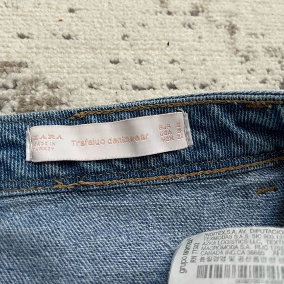 ZARA EMBROIDERED ASYMMETRIC DENIM SKIRT size S - Picture 5 of 9